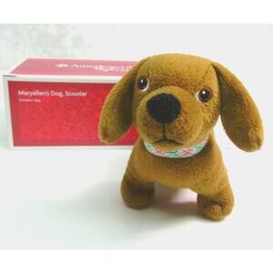 American Girl MaryEllen Dachshund Dog Scooter Doll Pet Plush Puppy Collar New